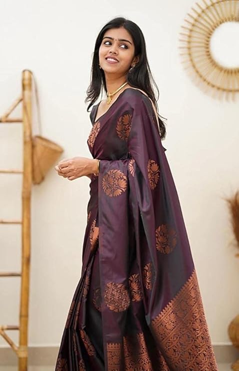 Yarvella Women’s Traditional Cotton Saree with Elegant Design, Comfortable Fabric for Daily & Festive Wear
