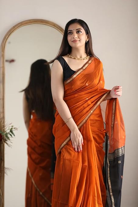 AUREVIA Royal Banarasi Silk Blend Saree with Exquisite Weaving, Ideal for Weddings & Festive Occasions